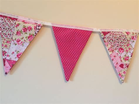 Pink Bunting Spotty And Floral Etsy Pink Bunting Bunting Pink