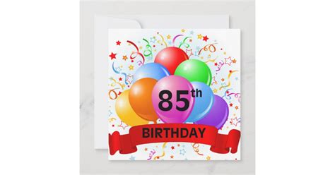 85th Birthday Balloons Banner Card Zazzle