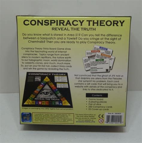 Neddy Games Conspiracy Theory Trivia Board Game New Some Wear To