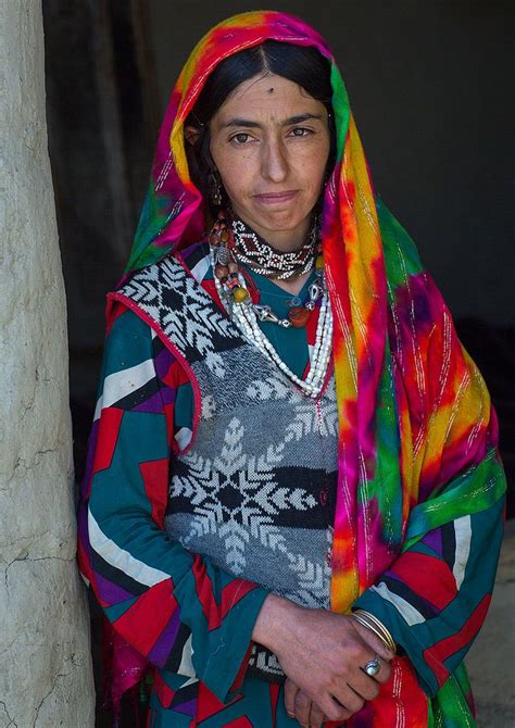 Portrait Of An Afghan Woman In Traditional Clothing From Pamir Area