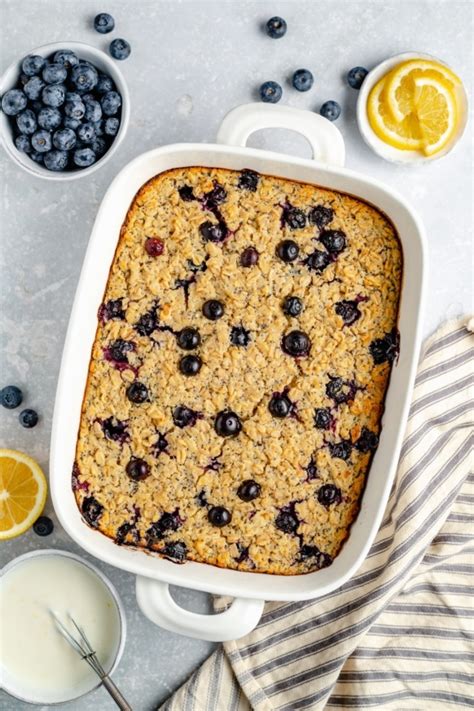 Lemon Blueberry Baked Oatmeal Ambitious Kitchen