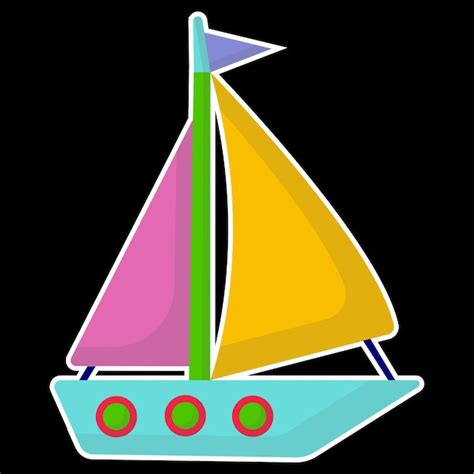 Premium Vector Sticker Toys For A Child A Cartoon Ship With Sails