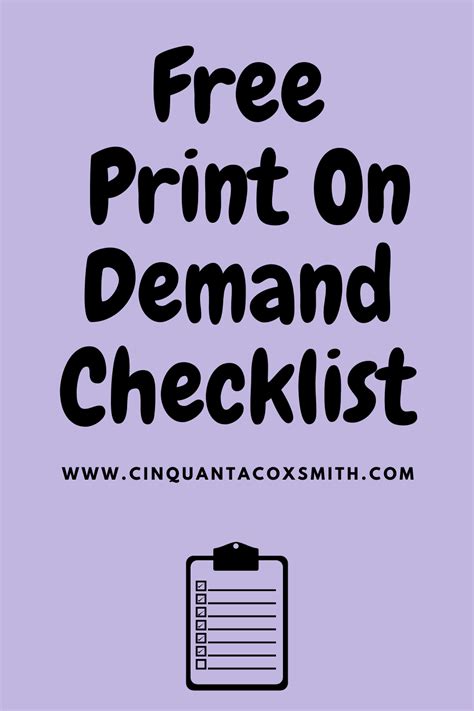 Print On Demand Checklist Print On Demand Business Checklist Checklist