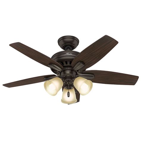 Hunter Newsome 42 Inch Premier Ceiling Fan In Bronze With 3 Lights