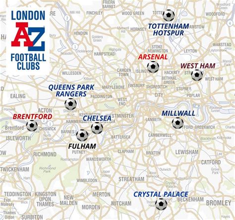 London Football Stadiums Map Map Of Footbal Stadiums London England