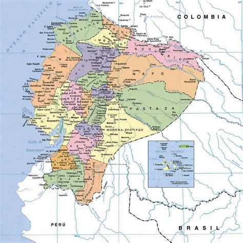 Political Map Of Ecuador With Cities Ecuador South America