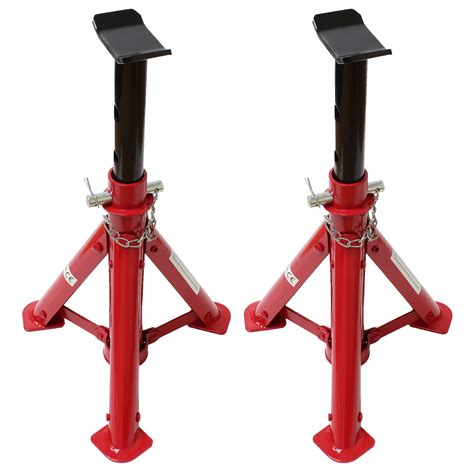 Heavy Duty Red 2 Ton2t Folding Cargarage Axlejack Stands Pairset Of