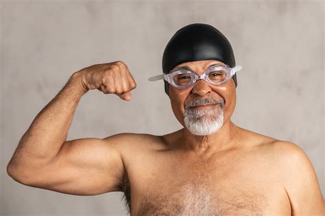 Senior African American Swimmer Wearing Premium Photo Rawpixel