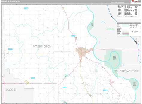 Washington County Ne Wall Map Premium Style By Marketmaps