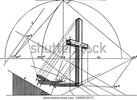 Cross Perspective Drawing Solid Objects On Stock Vector Royalty Free