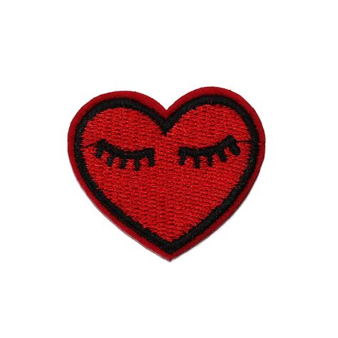wholesale 10pcs cute red heart smile heart iron on patches clothes patches for clothing diy