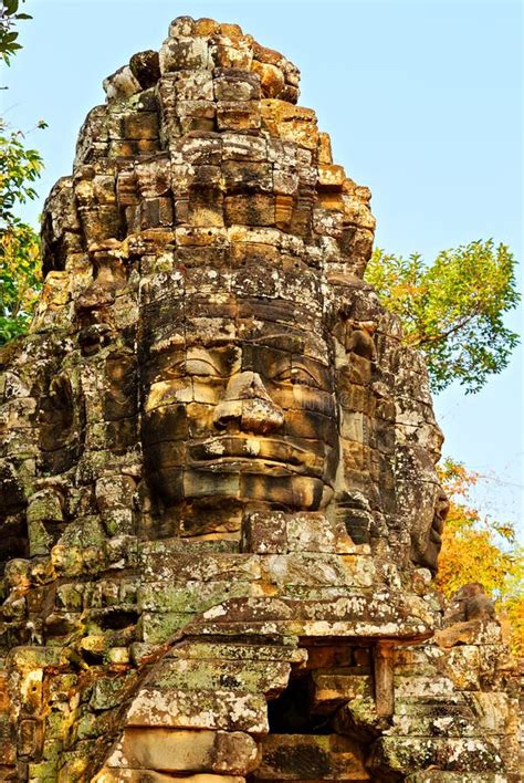 Apsara Decoration Stone Carving On The Wall Angkor Wat Cambodia Stock