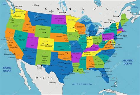 Mapa Politico De Estados Unidos De America Con Nombres Reverasite