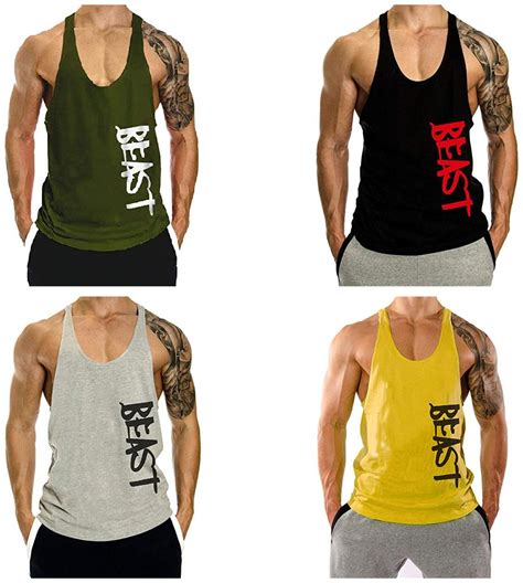 Buy The Blazze Men S Beast Tank Tops Muscle Gym Bodybuilding Vest