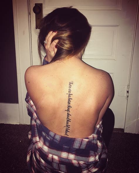 Spine tattoos often start from the nape of the neck then goes down to the lower back. Spine quote tattoo | Tattoo quotes, Collar bone tattoo quotes, Spine tattoo quotes