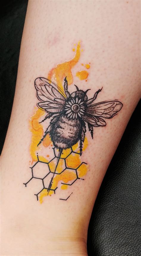 Honey Bee Tattoo Watercolor Honey Bee Tattoo Vintage Bee Tattoo Tattoos