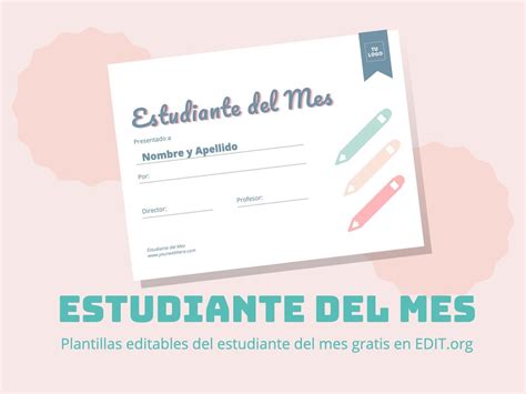 Certificados De Estudiante Del Mes Editables Online