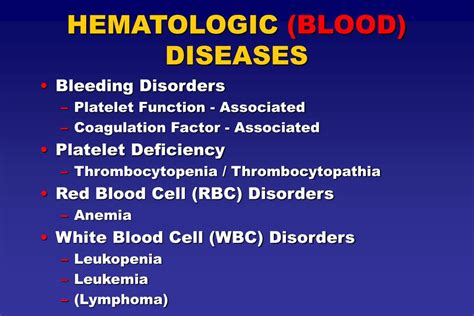 Ppt Hematologic Blood Diseases Powerpoint Presentation Free