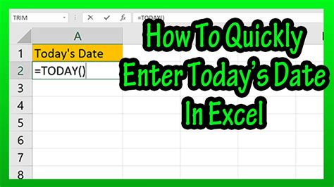 How To Quickly Enter Todays Date Using The Today Function In Excel