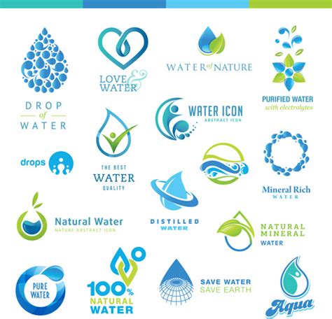 Creative Water Logos Design Vectors Graphic Art Designs In Editable Ai