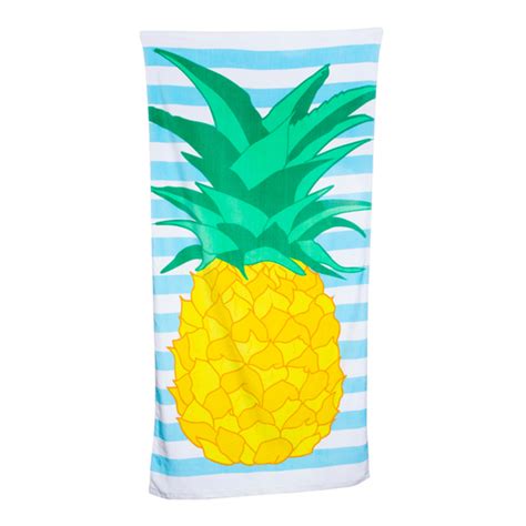 Pineapple Striped Beach Towel 30in X 60in Five Below Let Go And Have Fun