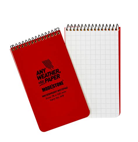 Ms A15 Modestone A15 Top Spiral Notepad 76x130mm 50 Sheets Red