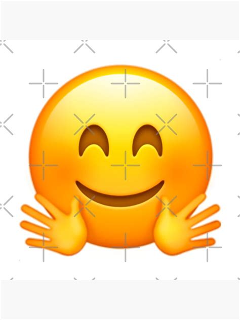 Hugging Face Emoji Poster For Sale By Amemestore Redbubble
