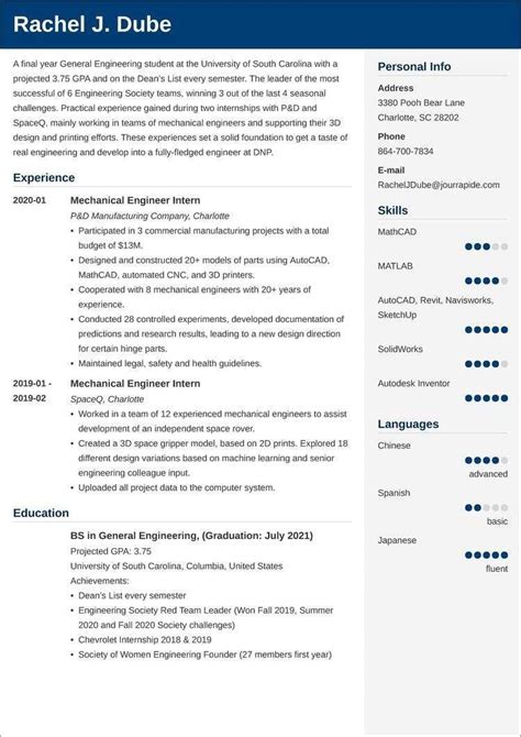Engineering Student Cv—examples And 25 Writing Tips