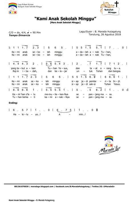 Partitur Paduan Suara Anak Sekolah Minggu - Berbagai Suara