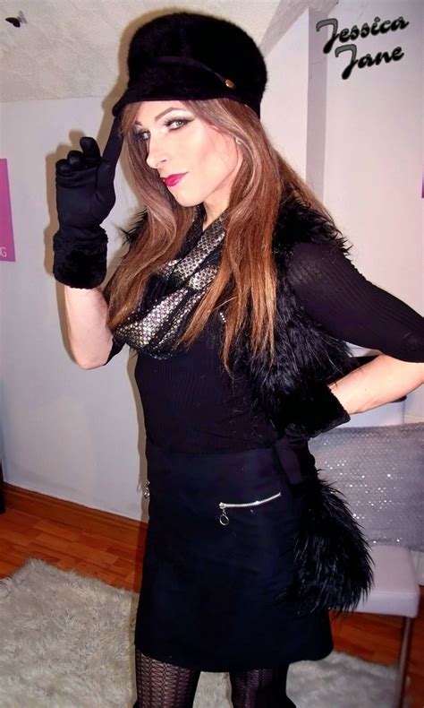 Gloved Up Black Skirt And Top With Faux Fur Gilet Hat And Flickr
