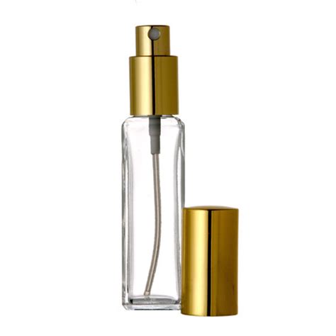 1oz Spray Bottle Tall Square W Gold Or Silver Sprayer And Cap