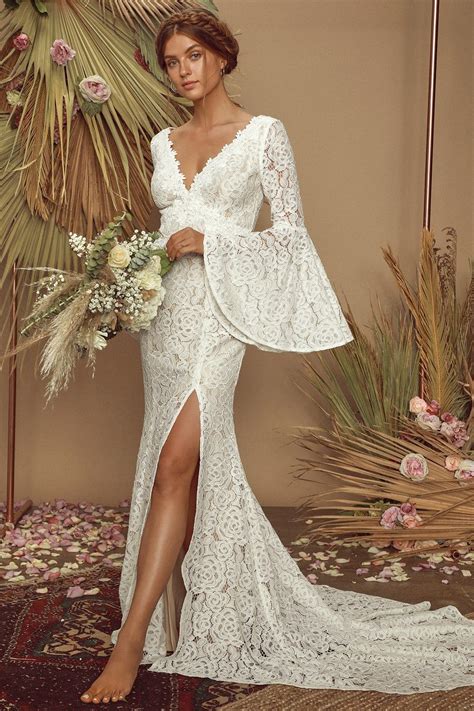 Asos design sleeveless maxi dress lace bodice ivory wedding bridesmaid 8 bnwt 1. Duchess Ivory Lace Bell Sleeve Maxi Dress | Wedding dress ...