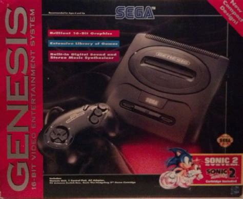 Sega Genesis 2 Console Sonic The Hedgehog 2 Bundle Pack