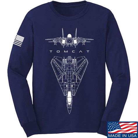 Aviation F14 Tomcat Long Sleeve T Shirt Ballistic Ink
