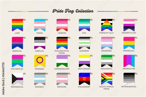 Lgbtq Sexual Identity Pride Flags Collection Flag Of Gay Transgender
