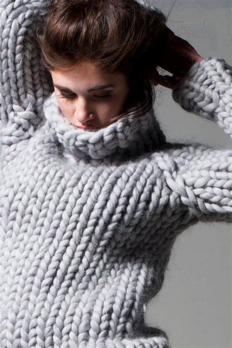 Chunky Knit Big Knitted Turtleneck Sweater Chunky Sweater Knit