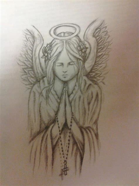 Praying Angel Drawing By Karamiatattoos On Deviantart