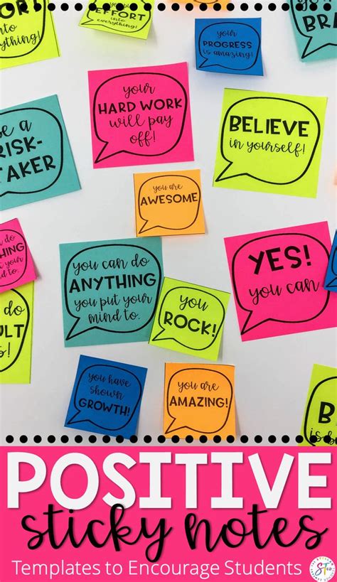 Colorful Sticky Notes With The Words Positive Written In Different