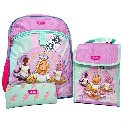 Mochila Barbie Happy Vives de 16" 3 Piezas
