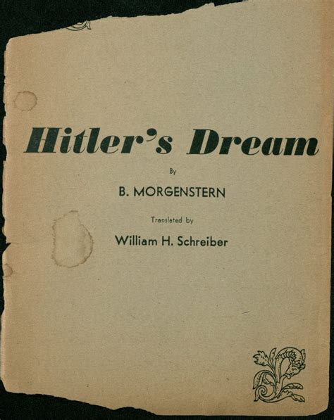 bodo morgenstern hitler s dream experiencing history holocaust sources in context