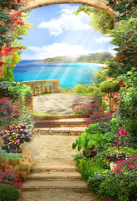 VinylBDS Background 8X8FT Romantic Backgrounds Flower Garden ...