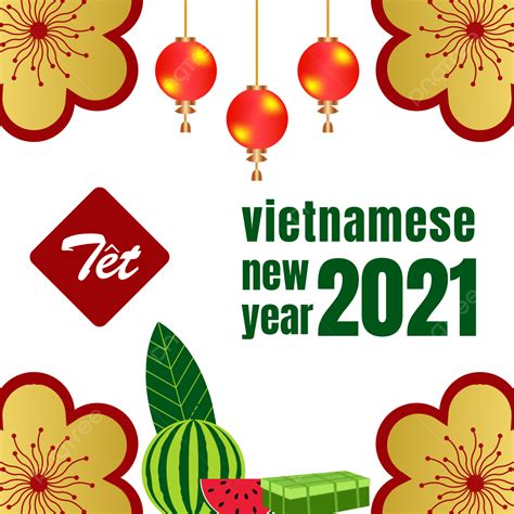 Vietnamese New Year 2021 Vector Lamp Watermelon Design With Sunflower