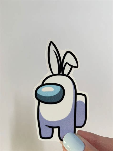 Multi-Purpose Hand-Drawn Weatherproof Among Us Bunny Sticker | Etsy