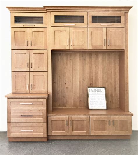 We specialize in custom cabinets, glazed cabinets, stained cabinets, painted cabinets, and more. Almond Maple | Built in cabinets, Laundry room cabinets ...