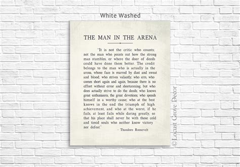 The Man In The Arena Metal Print Theodore Roosevelt Quote Etsy