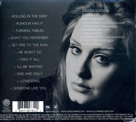 Adele 21 Tracklist Half Revolutions