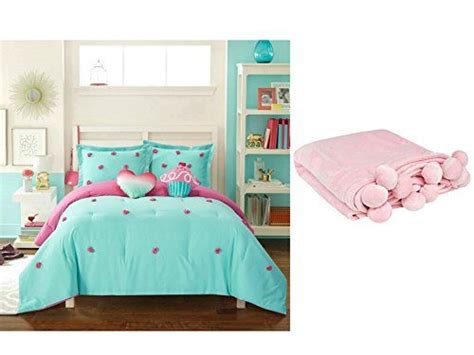 Better Homes And Gardens Kids Pom Pom Twin Size Comforter Set Blue With