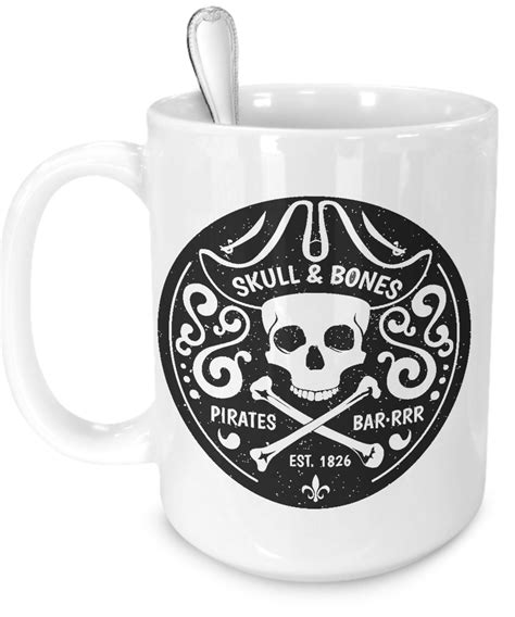 Skull And Bones Pirate Coffee Mug White