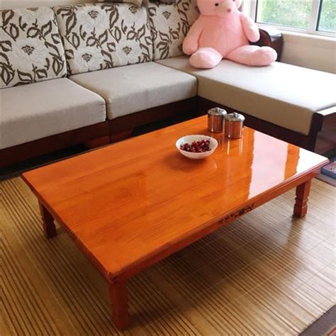 Wood Furniture Korean Dining Table Folding Leg Rectangle