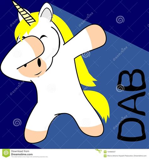 Dab Dabbing Pose Unicorn Kid Cartoon Stock Vector Illustration Of